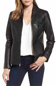 Cole Haan Lambskin Leather Scuba Jacket Nordstrom Leather Jackets Women Coats Jackets Women Real Leather Jacket