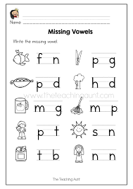 Missing Vowel Worksheets For Kindergarten The Teaching Aunt In 2020 Vowel Worksheets Cvc Words Worksheets Kindergarten Worksheets