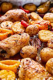 Marinate your chicken in sticky honey, chilli, and balsamic vinegar. Spanish Style Baked Chicken Thighs With Potatoes Vikalinka