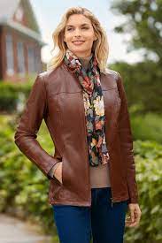 Genuine Leather Zip Front Jacket Classic Women S Clothing From Chadwicksofboston 89 99 139 99 19 99 39 99 39 99 Jackets Classic Outfits Chadwicks