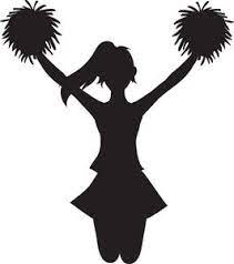 I Was A Cheerleader Clip Art Silhouette Of A Cheerleader Holding Pom Poms In The Air Cheerleader Clipart Silhouette Cheerleading