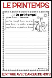 Pages Avec Banque De Vocabulaire Parfaites Pour L Ecriture Creative Pour Le Theme De Printemps Dans La Cl Spring Writing Prompts Spring Writing Writing Prompts