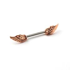 Rose Gold Angel Wings Nipple Bar Nipple Piercing Nipple - Etsy