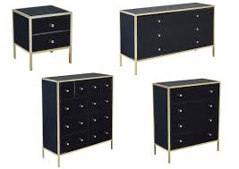 Beautifully complemented with crystals, this black lacquered finish set . Birlea Fenwick Luxury Black Glass And Gold Frame Assembled Bedroom Furniture Ebay