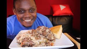 NECKBONES AND RICE WITH HONEY CORNBREAD MUKBANG