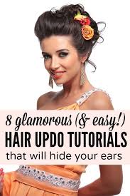 8 Glamorous Easy Hair Updos That Will Hide Your Ears Easy Hair Updos Glamorous Hair Updos For Medium Length Hair