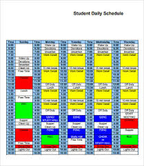 Student Schedule Template 12 Free Pdf Word Documents