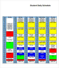 student schedule template 12 free pdf word documents