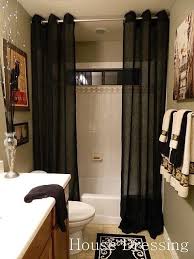 Floor To Ceiling Split Shower Curtains Make A Small Bathroom Feel More Luxurious By Lorrie Home Diy Home Home Decor