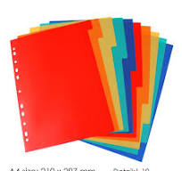 Hot Sale A4 Assorted Colors PP Index Divider