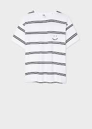 Et il peut résister à plusieurs lavages tout en conservant sa forme, il est donc idéal pour un usage quotidien ! Tee Shirt Blanc A Rayures Avec Imprime Happy Paul Smith Francais