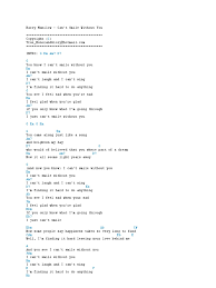 I can't fall in love without you lyrics. Cant Smile Without You By Barry Manilow Chords And Lyrics Pdf American Pop Songs Pop Songs