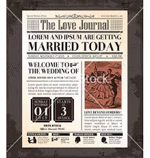 Vintage Newspaper Wedding Invitation Template Vector Image On Vectorstock Newspaper Wedding Invitations Wedding Newspaper Wedding Newspaper Template