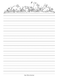 Printable easter letter papers with guide lines for writing letters to the easter bunny or for bulletins all printable letter papers. Writing Paper Spring Theme Rabbits Printable Activities Spring Writing Paper Writing Paper Kindergarten Writing Paper