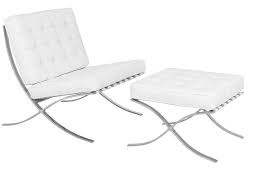 5 best affordable barcelona chair replica & reproductions of 2021. Barcelona Style Chair And Ottoman Inspired By Mies Van Der Rohe Genuine Leather White Stylo Furniture