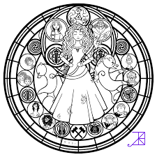 Stained Glass Merida Line Art By Akili Amethyst On Deviantart Mandala Coloring Pages Disney Coloring Pages Disney Stained Glass