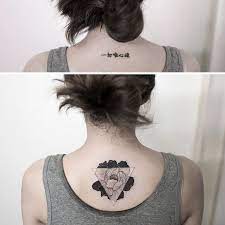 Minimalist Tattoo Neck Tattoo Cover Up Black Tattoo Cover Up Coverup Tattoo