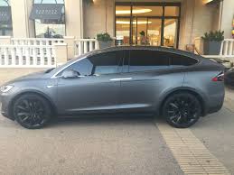 Matte Gray Model X P100d In Beverly Hills Ca At Barneys New York Tesla Model X Tesla Car Matte Cars