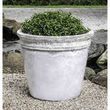 Sqowl 8 inch morden cement shallow succulent planter, large round succulent pot with drainage hole, big concrete planter for indoor plants, gray and white 4.4 out of 5 stars 111 $21.99 $ 21. Large Glazed Ceramic Planter Baia White Kinsey Garden Decor