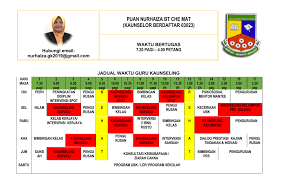 Kaunselor Nurhaiza Che Mat Panduan Membina Jadual Waktu Guru Bimbingan Dan Kaunseling