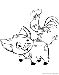 Moana and hei hei coloring pages dibujos de feo heihei para colorear pintar e imprimir. Disney S Moana Coloring Pages Disneyclips Com