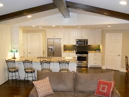 The dining table usually becomes a buffer zone between the kitchen and the living/ seating area. Open Kitchen Design Ideas Living Dining Room House Plans 46205