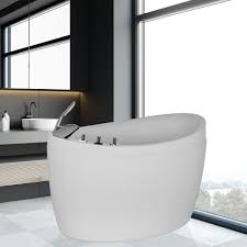 Bath depot offers a wide selection of bathtubs at amazing prices: Empava Japanese Style 48 In Acrylic Flatbottom Air Bath Freestanding Bathtub Deep Soaking Tub In White Emp Jt011 The Home Depot