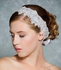Beaded Diamond White Bridal Headband Jewel Headpiece Made To Order Charlene 64 00 Via Etsy White Wedding Headband Jewelled Headpiece Wedding Headband