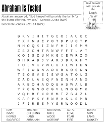 Abraham offers isaac (coloring page) coloring pages are a great way to end a sunday school lesson. Abraham Is Tested Word Search Sermons4kids
