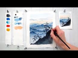 Easy Step By Step Watercolor Tutorial Blue Ridge Mountains Updated Painting Tutorial Watercolour Tutorials Easy Watercolor