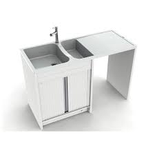Le réfrigérateur, la cuisinière et l'évier. Meuble Avec Evier Integre Et Lave Vaisselle Lave Vaisselle Sous Evier Ikea Idees De Travaux Si Le Rincage A L Evier N Est Pas Conseille Il Convient Neanmoins De Bien Eliminer