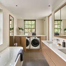 Many of these house design blueprints boast big laundry rooms off their garage, master closet, etc. 75 Beautiful Bathroom Laundry Room Pictures Ideas June 2021 Houzz