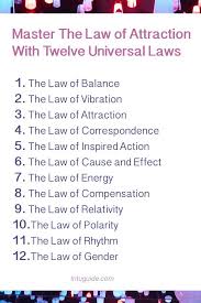 The List Of 12 Universal Laws And Spiritual Principles In 2020 Law Of Attraction Cause And Effect Attraction