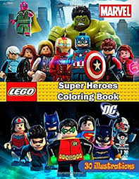 The leader of the avengers is captain america. Super Heroes Coloring Book Lego Marvel Dc 30 Illustrations Great Coloring Pages For Kids By Sergio Laurens