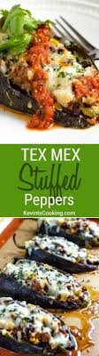 These Tex Mex Stuffed Peppers Are Filled With Ground Beef Black Beans Corn And Pepper Jack Cheese Smother With Stuffed Peppers Mexican Food Recipes Tex Mex