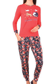 Nicoletta Kadin Pijama Takimi Uzun Kollu Cepli Pamuk Pijama Uzun Kollu Kadin