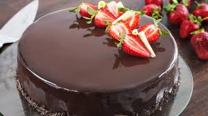 strawberry chocolate mirror cake