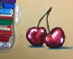 Daily Doodle Oil Pastel Cherry Drawing That Art Teacher Oil Pastel Art Oil Pastel Oil Pastel Drawings Easy