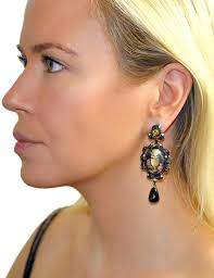 BLACK CHANDELIER EARRINGS, Lava Stone Sterling Silver Earrings, Vintage  Jewelry, Stone Earrings, Unusual Earrings, Gemstone Earrings