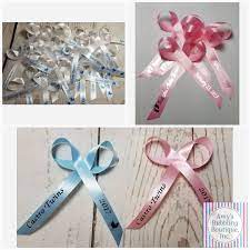 Baby Shower Ribbons Personalized Baptism Assembled Custom Wording Bridal Shower Or Christening Party Favor Ribbons Pack Of 25 Baby Shower Ribbon Christening Party Favors Personalized Baptism