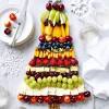 Christmas tree veggie, fruit, and cheese platter ideas. 1