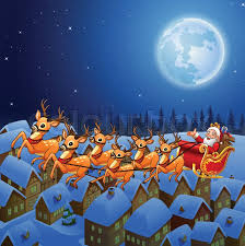 Santa claus reindeer and snowman winter snowy. Vector Illustration Of Santa Claus Stock Vector Colourbox