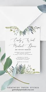 Greenery Wedding Invitations Diy Templates Colors Simple Mod Diy Wedding Invitations Templates Diy Printable Wedding Invitations Wedding Invitations Stationery