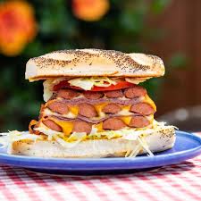 Grilled Triple Decker Hot Dog Sandwich Recipe Food Network Recipes Hot Dogs Hot Dog Sandwich Recipe