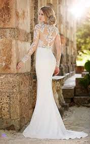 Lace Illusion Sheath Wedding Dress From The Martina Liana Collection Bridalgown Wedding Dress Long Sleeve Lace Top Wedding Dress Wedding Dresses