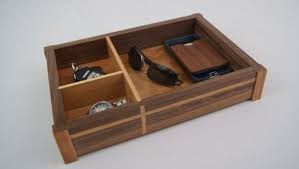Dresser Valet Tray Walnut And Cherry Wood With Cherry Inlay Desk Tray Desk Organizer Nightstand Tray Dresser Valet Dresser Tray Nightstand Organization