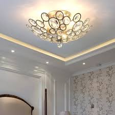 Silver Bowl Ceiling Light Fixture Modern Crystal Metal 3 Light Semi Flush Mount Light For Foyer Beautifulhalo Com