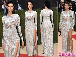 The couple looked hot on the carpet and kim said it was kanye's blue colored contacts that got her totally turned on! Sims2fanbg S 170 Kim Kardashian Met Gala 16 Dress