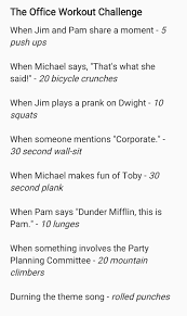 The Office Workout Challenge Office Workout Challenge Office Exercise Tv Workouts