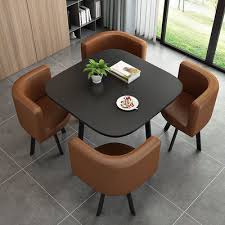 Table made of veneers, wood and engineered wood. China Manufacturer 5 Pieces Dining Set Dining Room Sets Factory Direct Black Dining Table And Chairs Set For 4 Persons China Square Table Dining Table Style Dining Tables